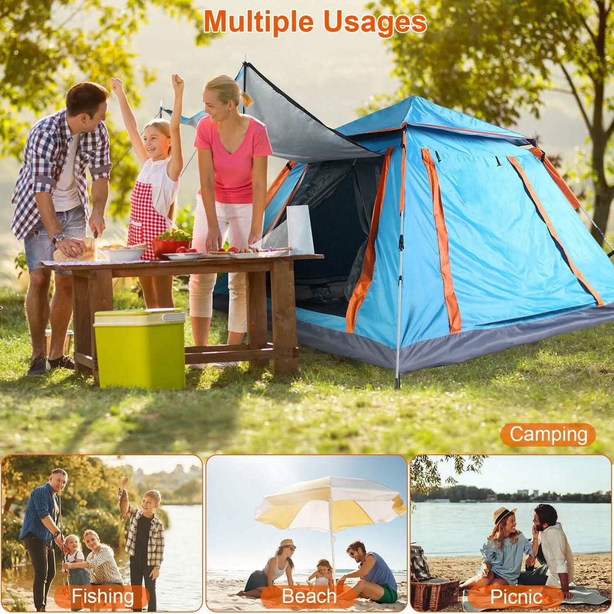 4-5 Person Camping Tent Outdoor Foldable Waterproof Tent - A-1 Thread Vault