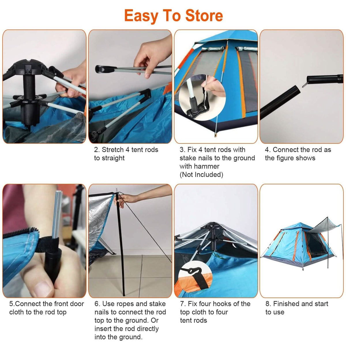 4-5 Person Camping Tent Outdoor Foldable Waterproof Tent - A-1 Thread Vault