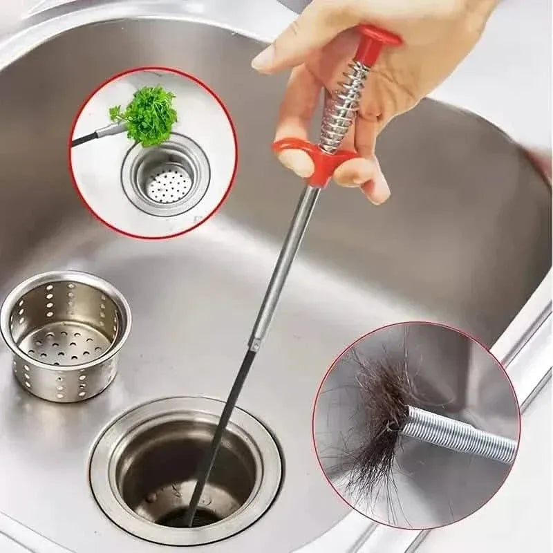 4-Claw Pipe Clog Remover, Spring Plumbing Tool for Kitchen Bathroom, Hair and Debris Catcher - A-1 Thread Vault