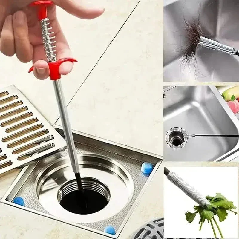 4-Claw Pipe Clog Remover, Spring Plumbing Tool for Kitchen Bathroom, Hair and Debris Catcher - A-1 Thread Vault