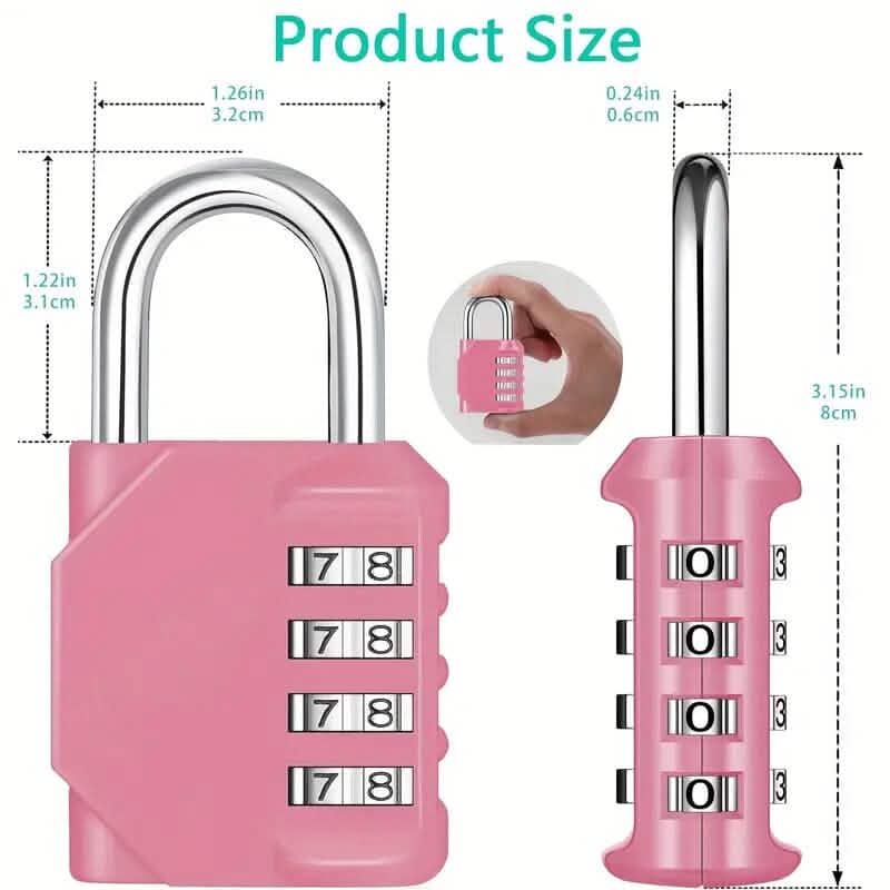 4-Digit Waterproof Zinc Alloy Combination Padlock - A-1 Thread Vault