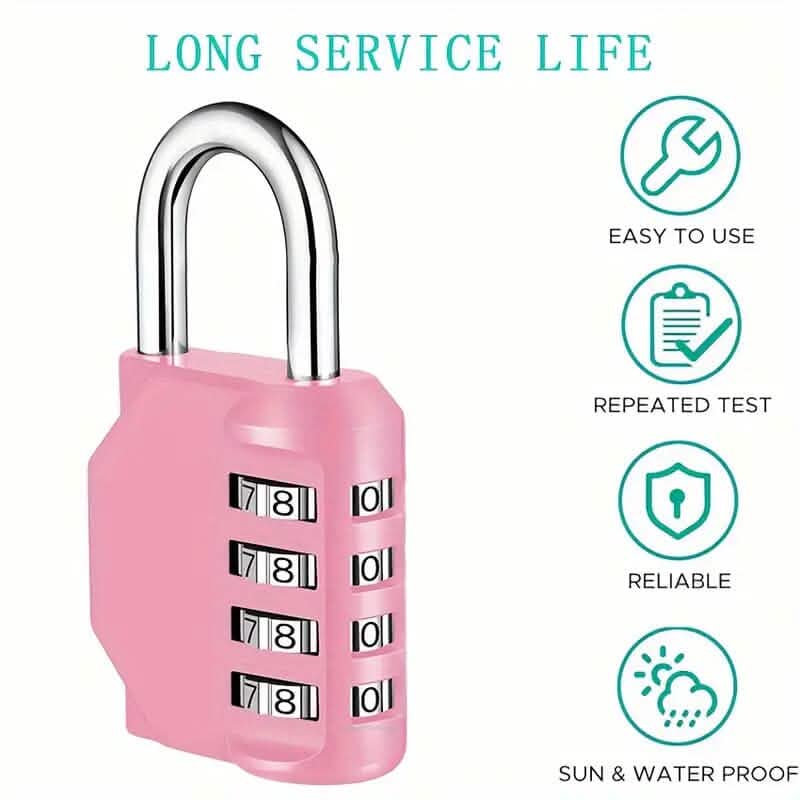 4-Digit Waterproof Zinc Alloy Combination Padlock - A-1 Thread Vault