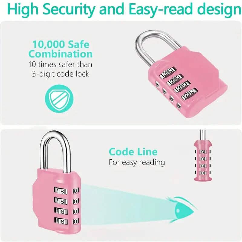 4-Digit Waterproof Zinc Alloy Combination Padlock - A-1 Thread Vault