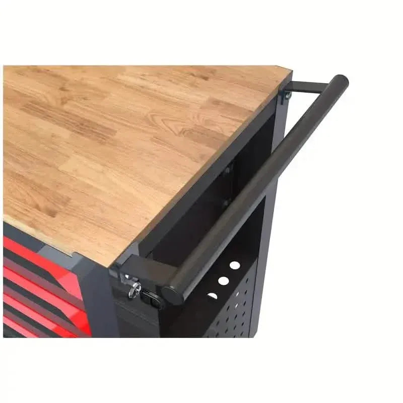 4 Drawers Multifunctional Tool Cart With Wheels And Wooden Top - A-1 Thread Vault