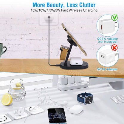 4-in-1 15W Foldable Magnetic Wireless Charging Station - A-1 Thread Vault