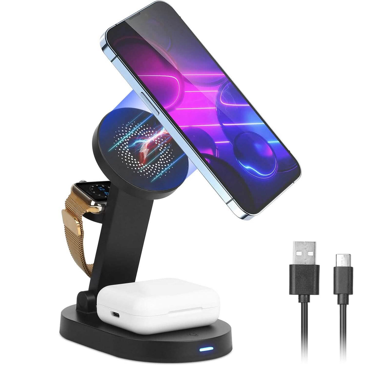 4-in-1 15W Foldable Magnetic Wireless Charging Station - A-1 Thread Vault
