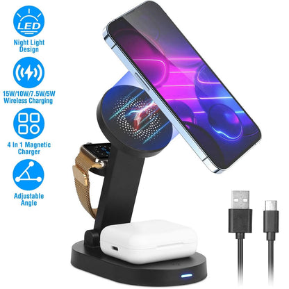 4-in-1 15W Foldable Magnetic Wireless Charging Station - A-1 Thread Vault