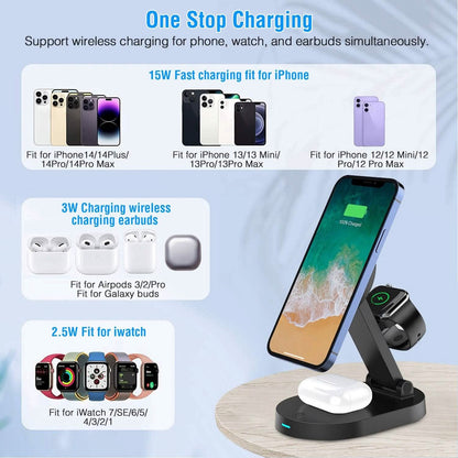 4-in-1 15W Foldable Magnetic Wireless Charging Station - A-1 Thread Vault