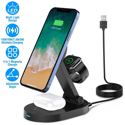 4-in-1 15W Foldable Magnetic Wireless Charging Station - A-1 Thread Vault