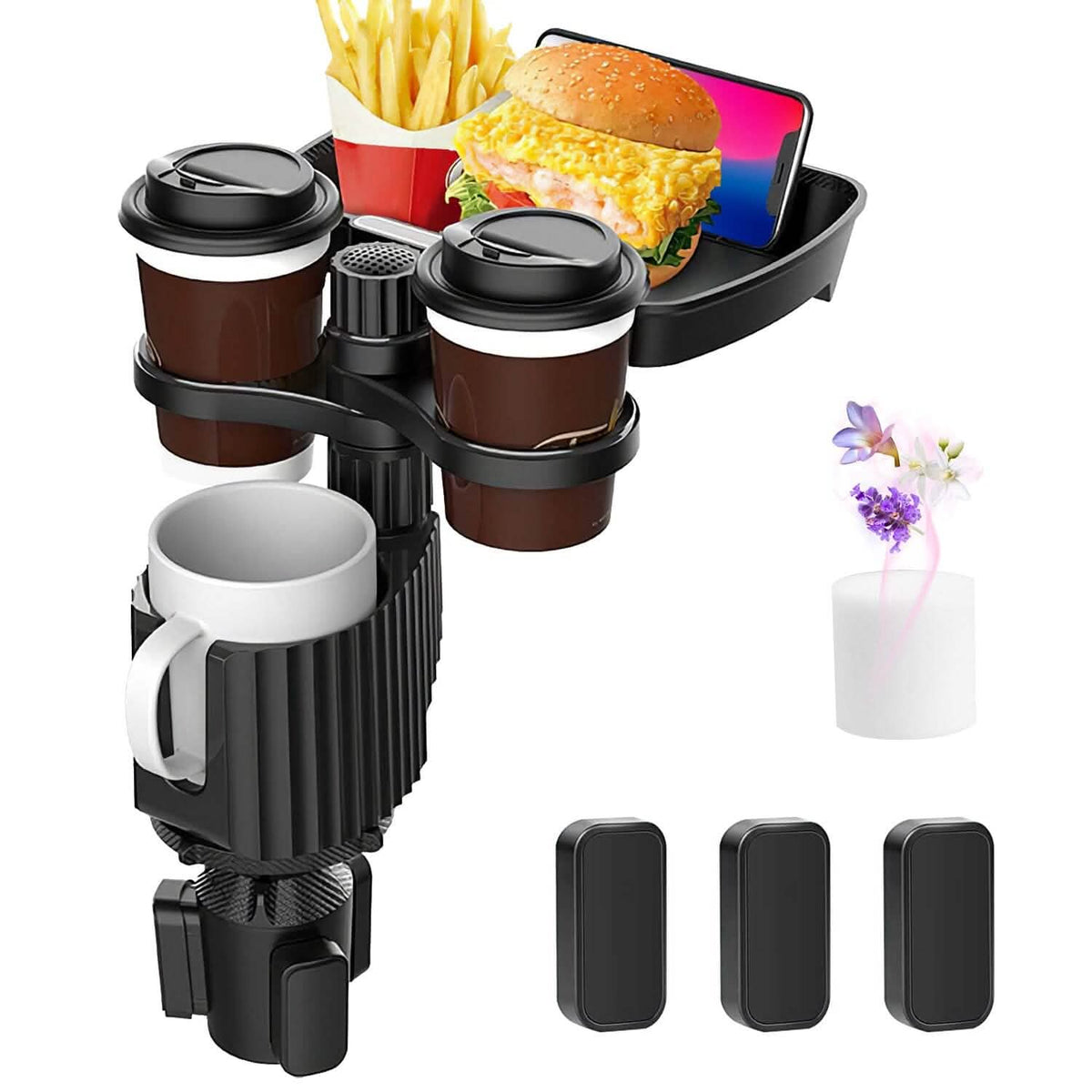 4-in-1 Car Cup Holder Tray Food Table - A-1 Thread Vault