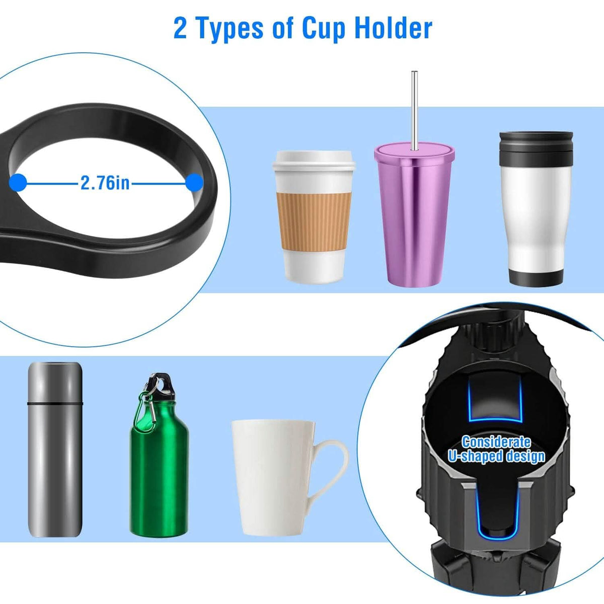 4-in-1 Car Cup Holder Tray Food Table - A-1 Thread Vault