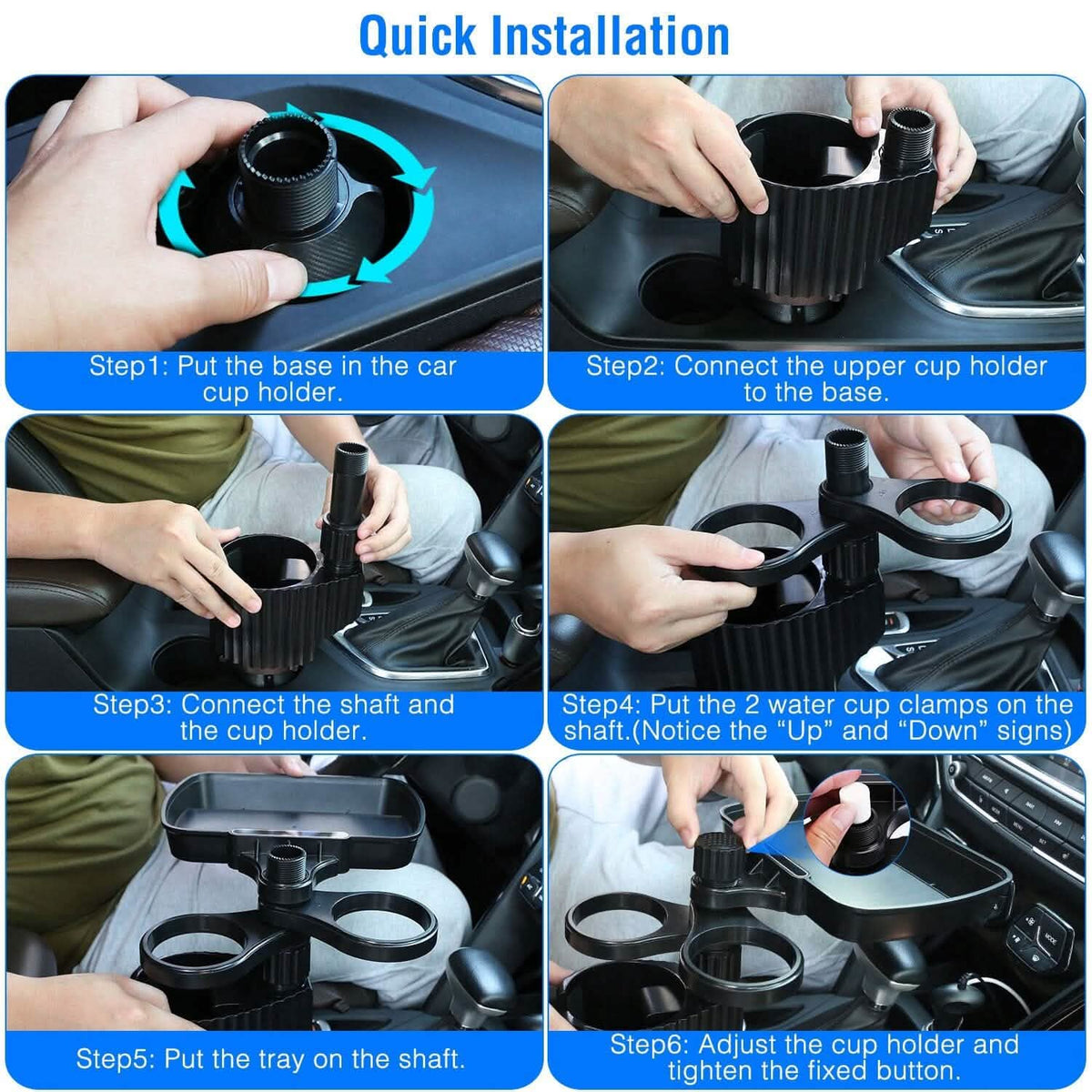4-in-1 Car Cup Holder Tray Food Table - A-1 Thread Vault