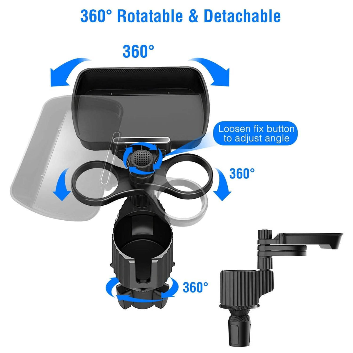 4-in-1 Car Cup Holder Tray Food Table - A-1 Thread Vault
