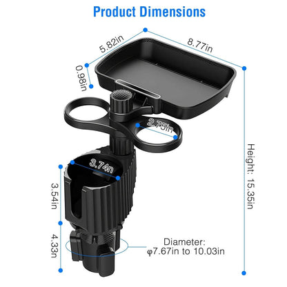 4-in-1 Car Cup Holder Tray Food Table - A-1 Thread Vault