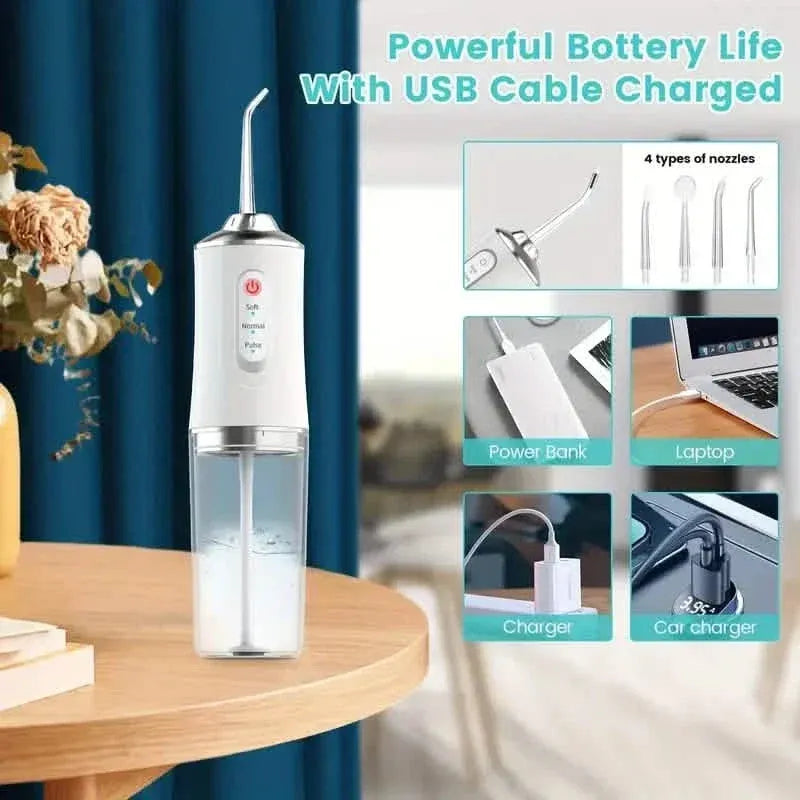 4-in-1 Cordless Water Flossers Oral Irrigator With DIY Mode 4 Jet Tips - A-1 Thread Vault