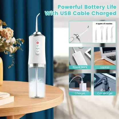 4-in-1 Cordless Water Flossers Oral Irrigator With DIY Mode 4 Jet Tips - A-1 Thread Vault