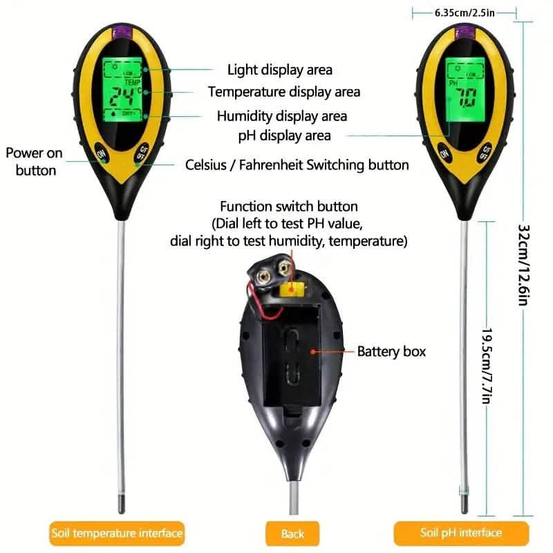 4-in-1 Digital Soil Moisture Meter - A-1 Thread Vault
