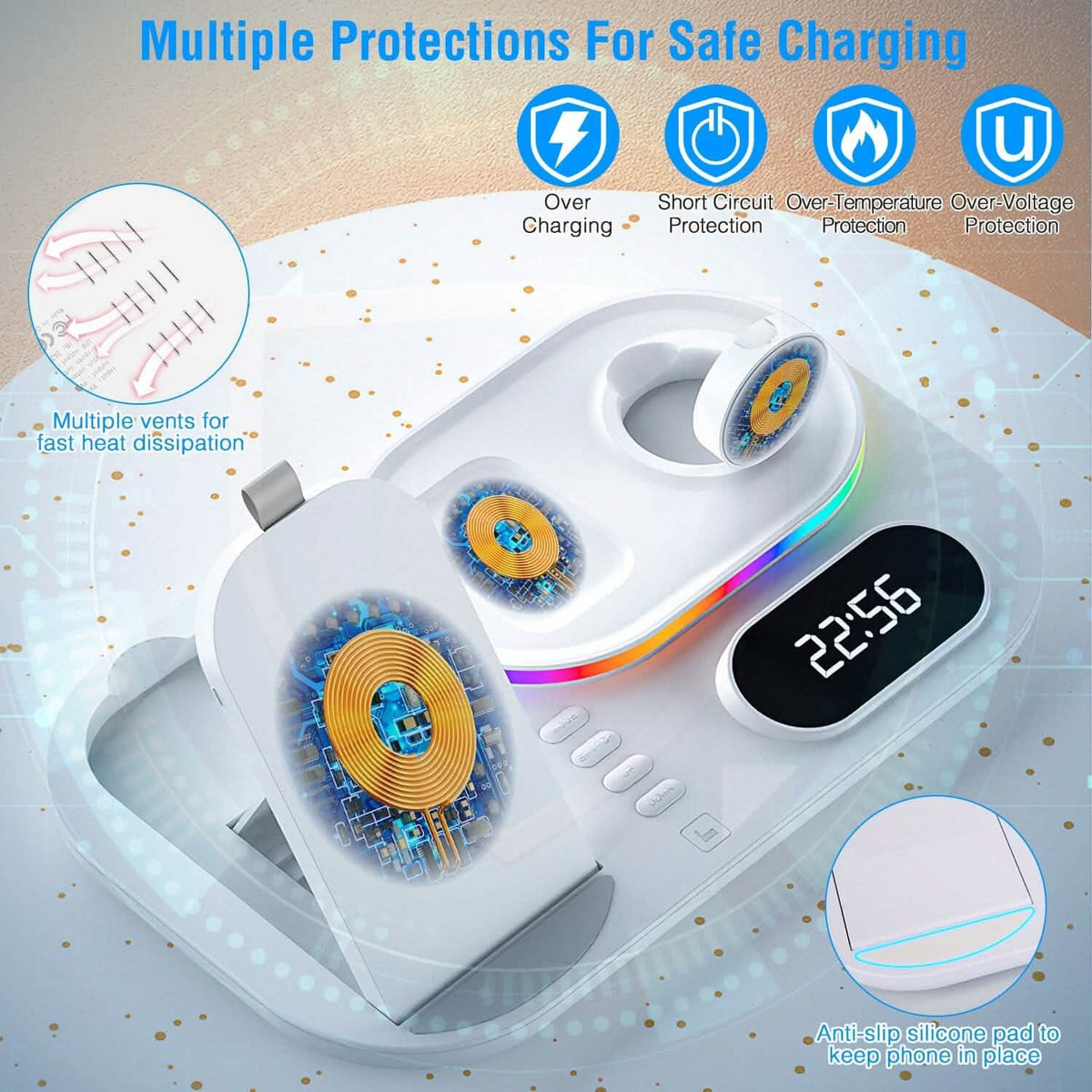 4-in-1 Foldable Wireless Charging Station Stand Dock - A-1 Thread Vault