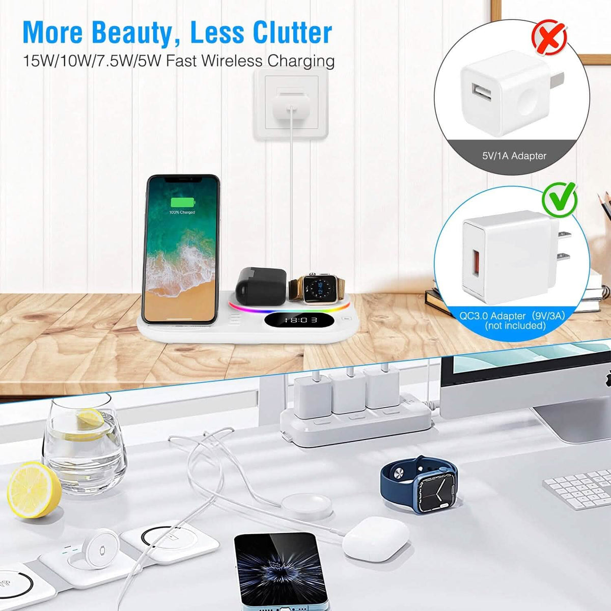 4-in-1 Foldable Wireless Charging Station Stand Dock - A-1 Thread Vault