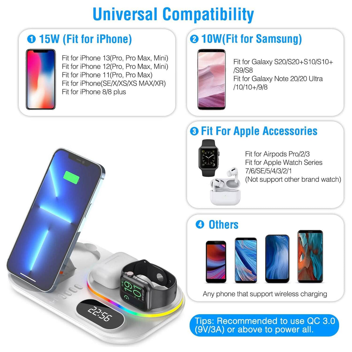 4-in-1 Foldable Wireless Charging Station Stand Dock - A-1 Thread Vault