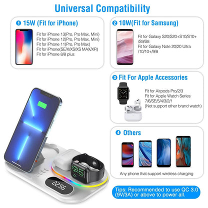 4-in-1 Foldable Wireless Charging Station Stand Dock - A-1 Thread Vault