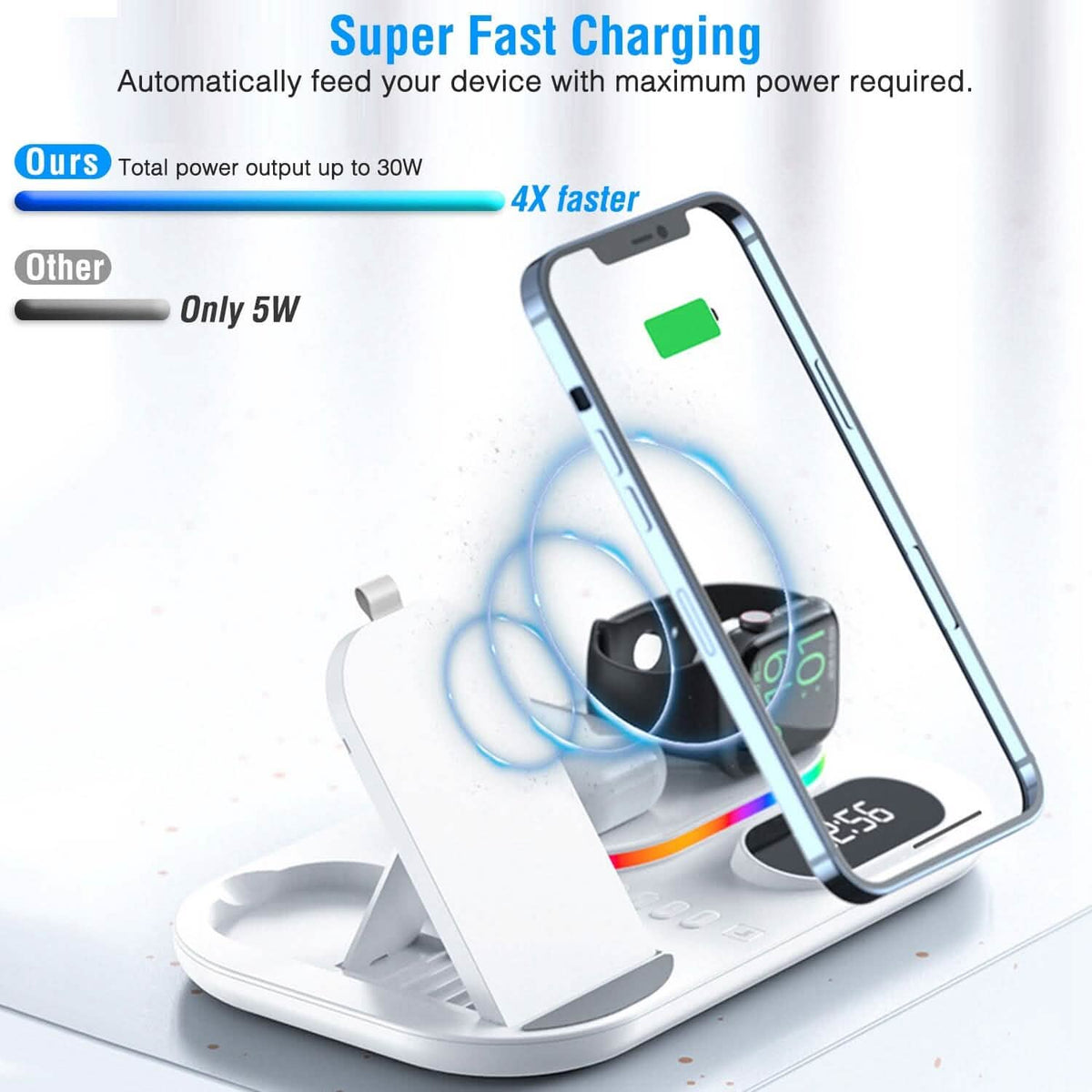 4-in-1 Foldable Wireless Charging Station Stand Dock - A-1 Thread Vault