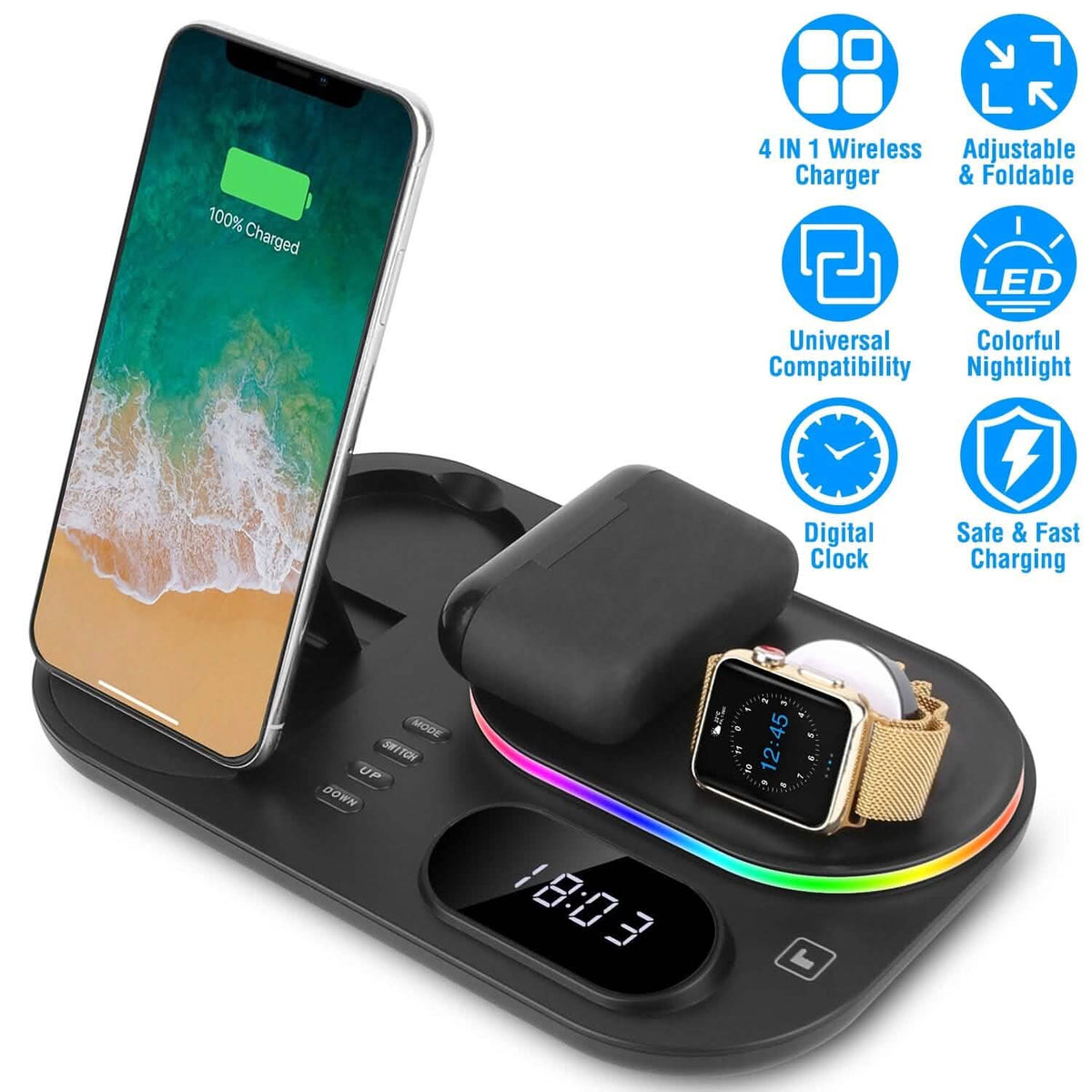 4-in-1 Foldable Wireless Charging Station Stand Dock - A-1 Thread Vault