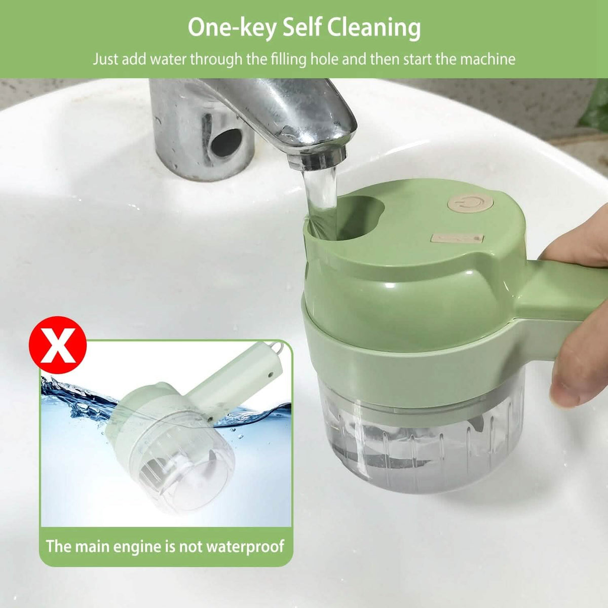 4-in-1 Handheld Electric Vegetable Chopper, Grinder, Slicer and Dicer - A-1 Thread Vault