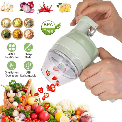 4-in-1 Handheld Electric Vegetable Chopper, Grinder, Slicer and Dicer - A-1 Thread Vault