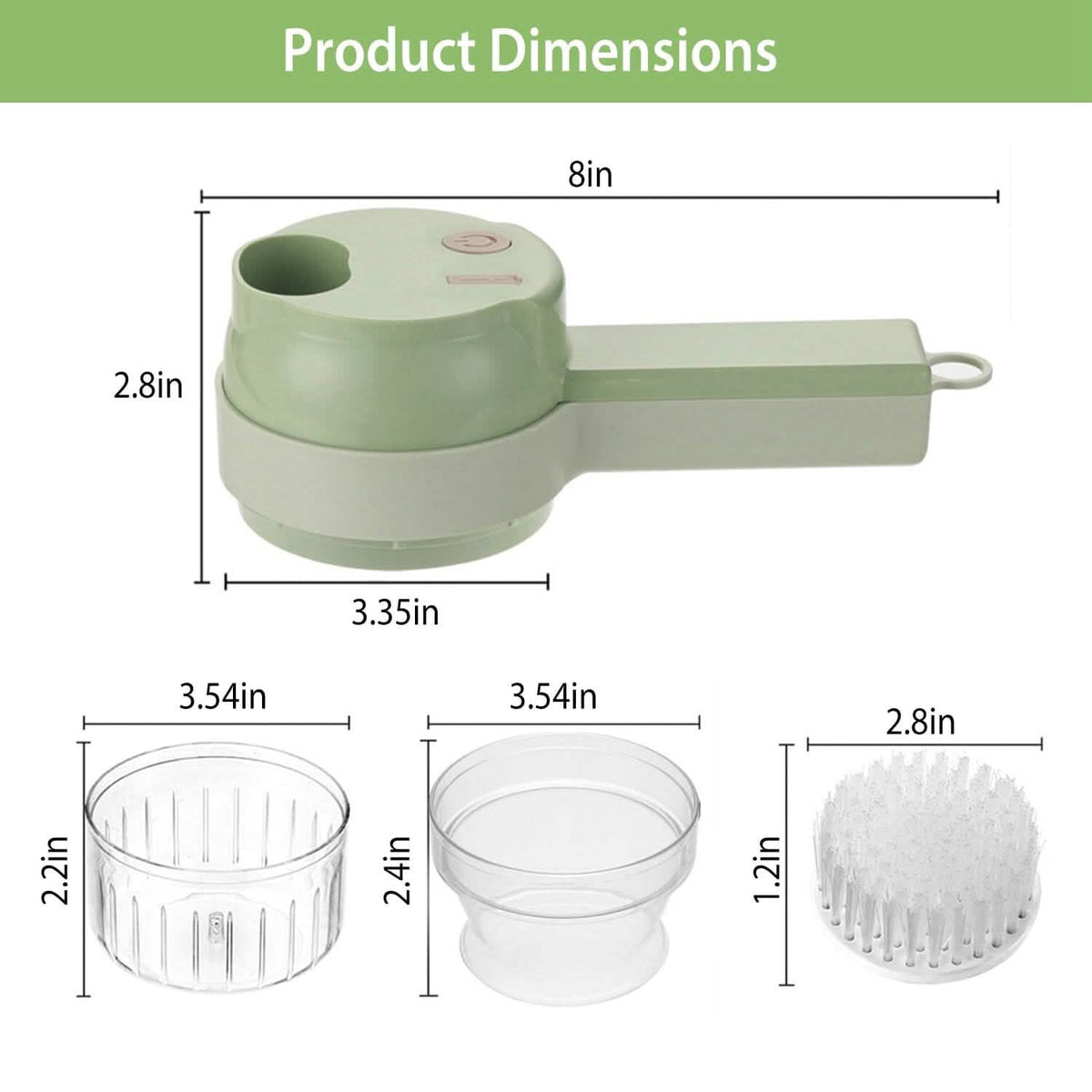 4-in-1 Handheld Electric Vegetable Chopper, Grinder, Slicer and Dicer - A-1 Thread Vault