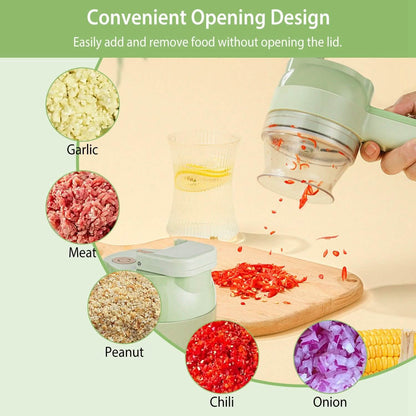 4-in-1 Handheld Electric Vegetable Chopper, Grinder, Slicer and Dicer - A-1 Thread Vault