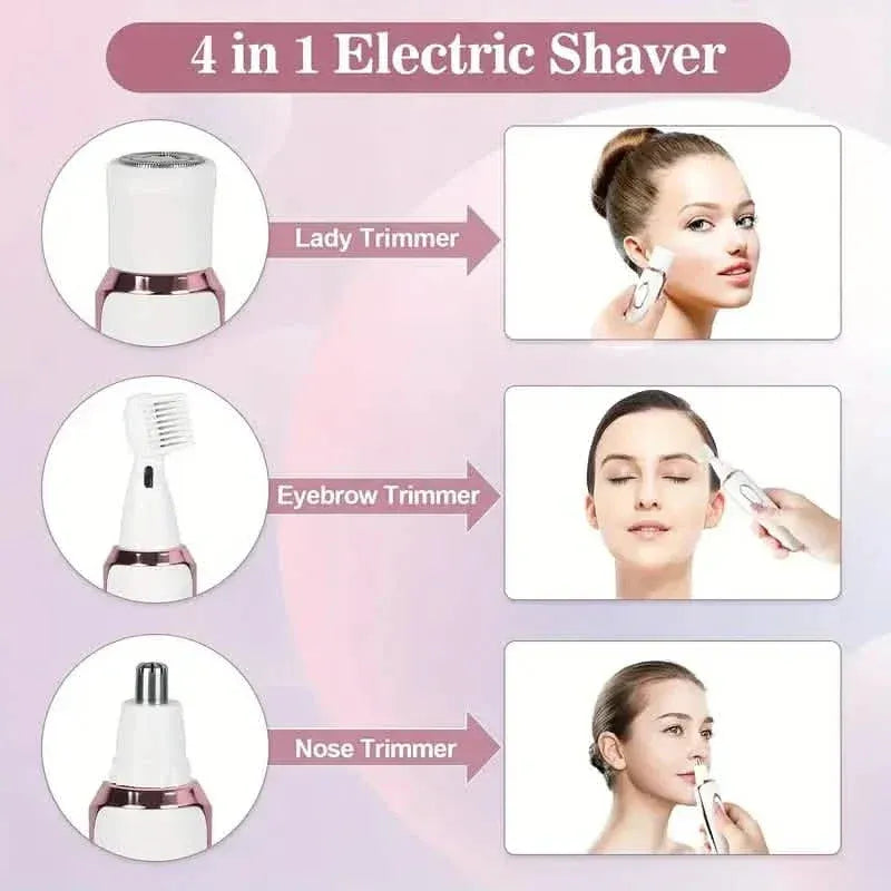 4-in-1 Silky-Smooth Electric Shaver for Women - Wet/Dry, USB Rechargeable & Portable for Full Body Use - A-1 Thread Vault