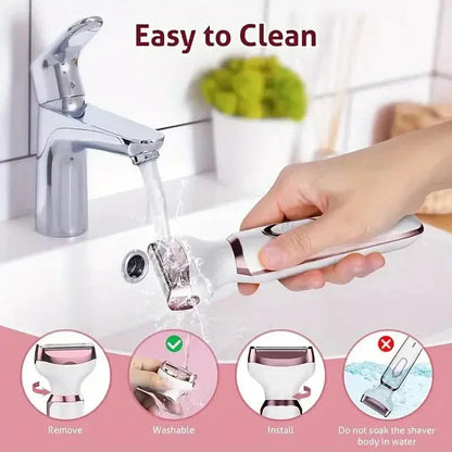 4-in-1 Silky-Smooth Electric Shaver for Women - Wet/Dry, USB Rechargeable & Portable for Full Body Use - A-1 Thread Vault