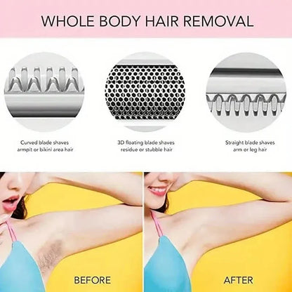 4-in-1 Silky-Smooth Electric Shaver for Women - Wet/Dry, USB Rechargeable & Portable for Full Body Use - A-1 Thread Vault