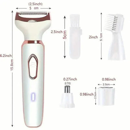 4-in-1 Silky-Smooth Electric Shaver for Women - Wet/Dry, USB Rechargeable & Portable for Full Body Use - A-1 Thread Vault
