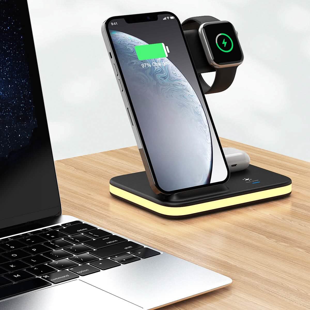 4-in-1 Wireless Charging Stand with Night Light - A-1 Thread Vault