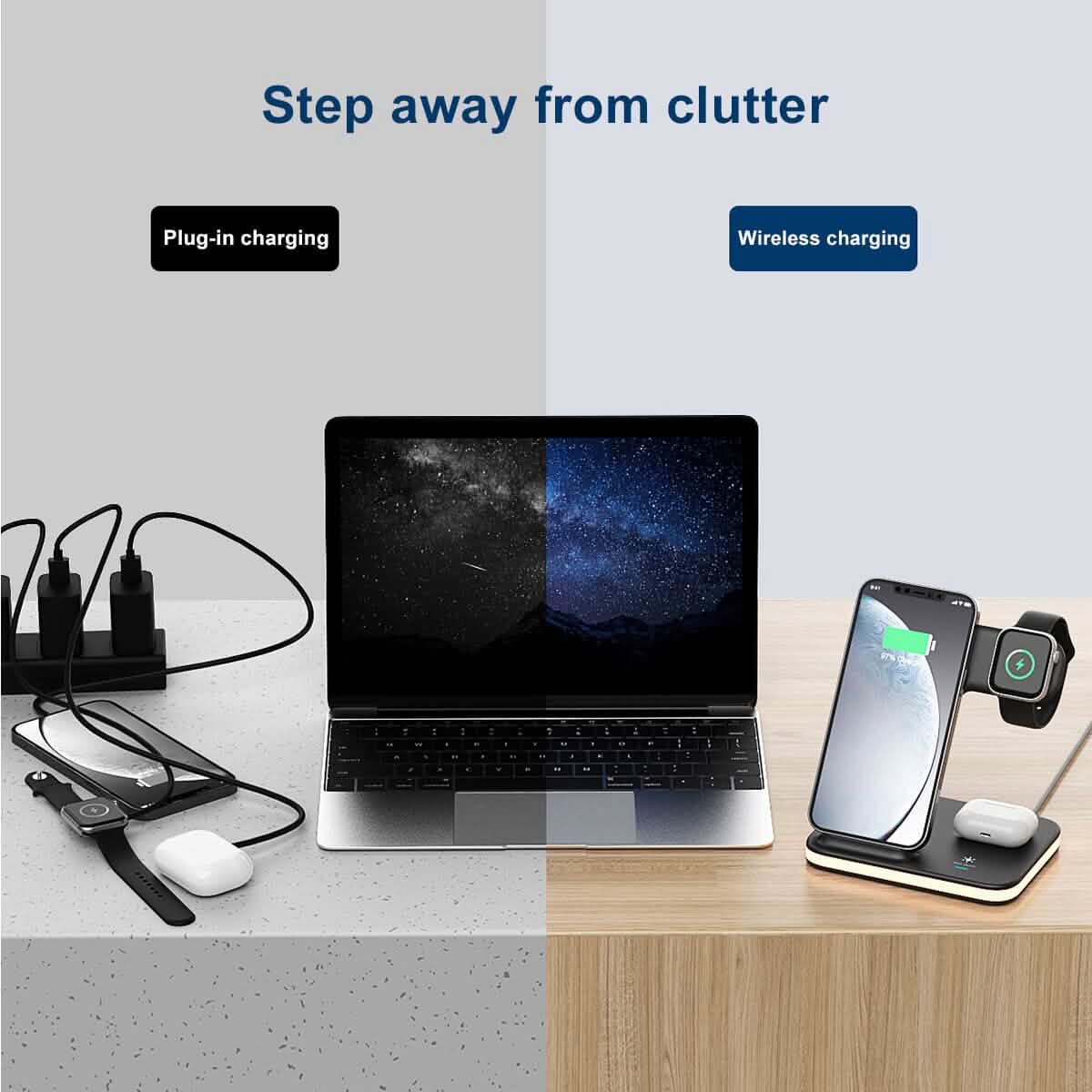 4-in-1 Wireless Charging Stand with Night Light - A-1 Thread Vault