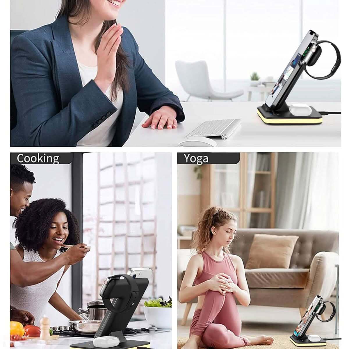 4-in-1 Wireless Charging Stand with Night Light - A-1 Thread Vault