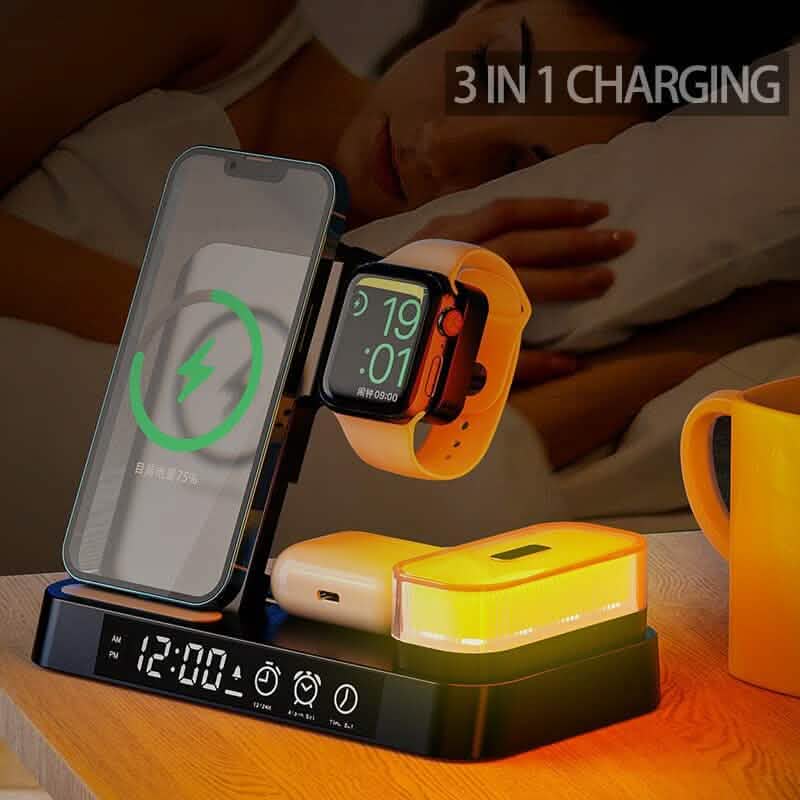 4-in-1 Wireless Charging Station with LED Night Light - A-1 Thread Vault