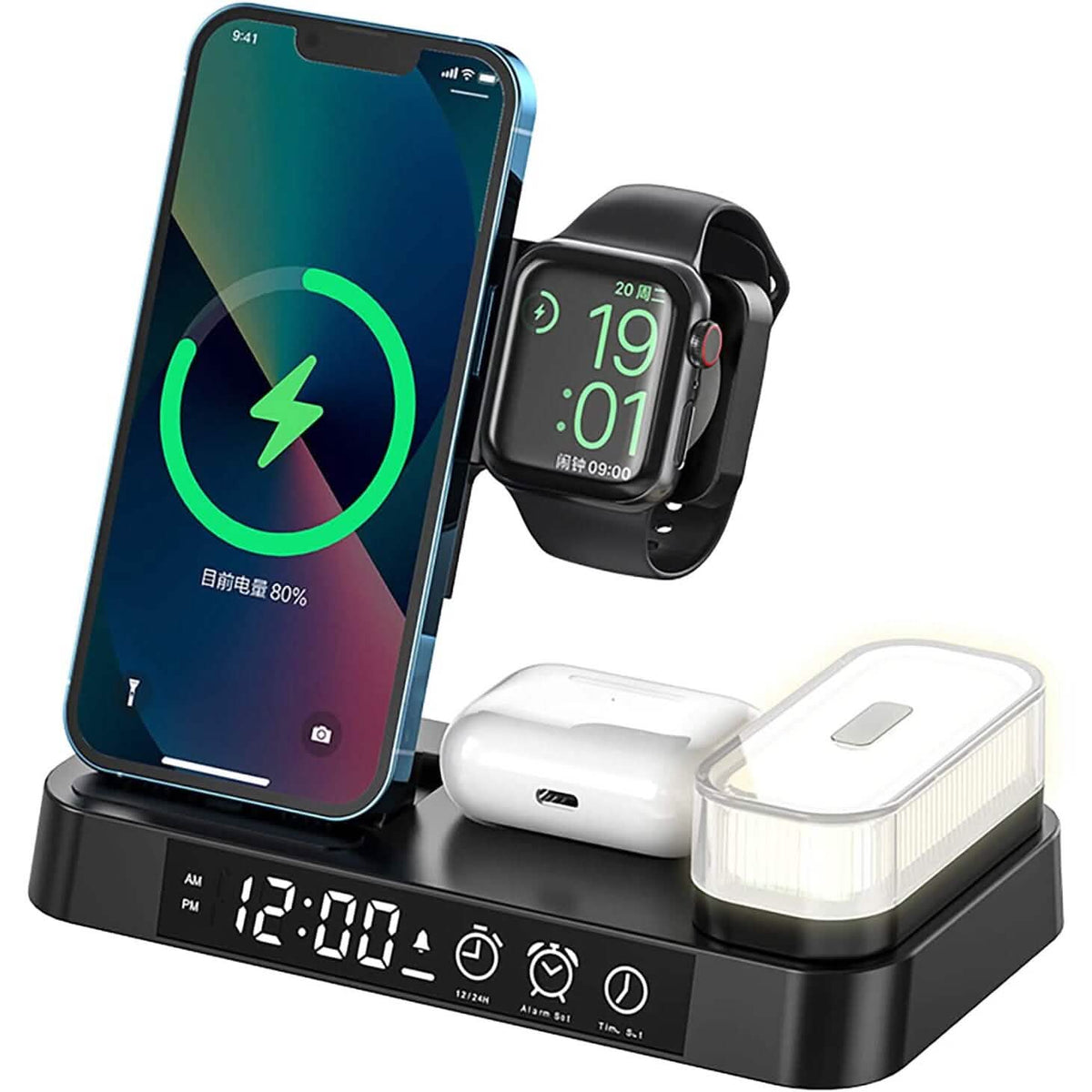 4-in-1 Wireless Charging Station with LED Night Light - A-1 Thread Vault