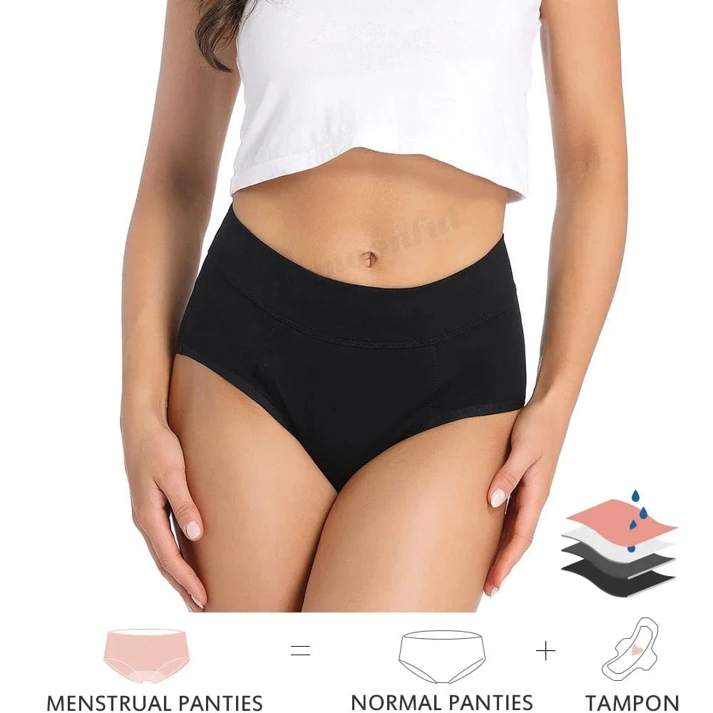 4 Layer Very Abundant Bamboo Period Panties for Heavy Flow Women Menstrual Panties Overnight High Waist Period Underwear - A-1 Thread Vault