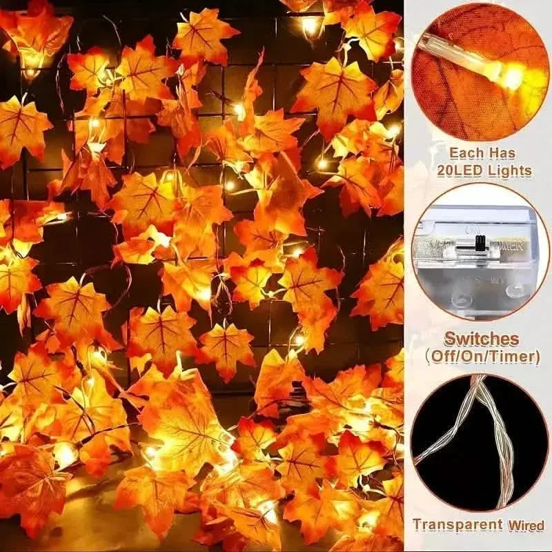 4-Pack: 2M 20LED Fall Garland Fall Decorations LED - A-1 Thread Vault