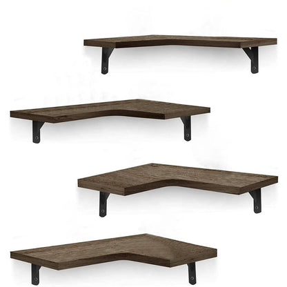 4-Pack: Corner Floating Shelf Wall Mount Display Storage - A-1 Thread Vault