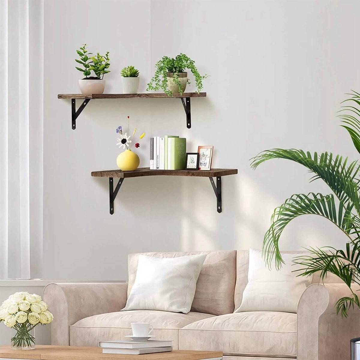 4-Pack: Corner Floating Shelf Wall Mount Display Storage - A-1 Thread Vault