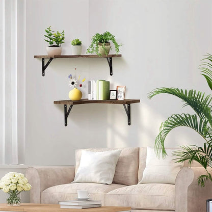 4-Pack: Corner Floating Shelf Wall Mount Display Storage - A-1 Thread Vault