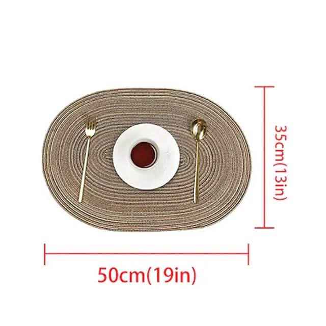 4-Pack: Cotton Oval Dining Mat - A-1 Thread Vault