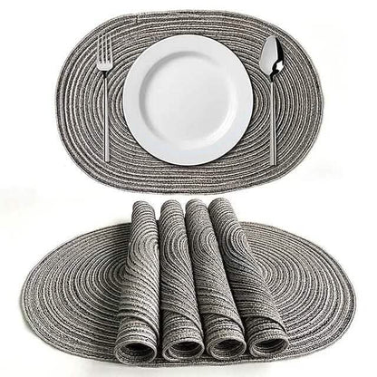 4-Pack: Cotton Oval Dining Mat - A-1 Thread Vault