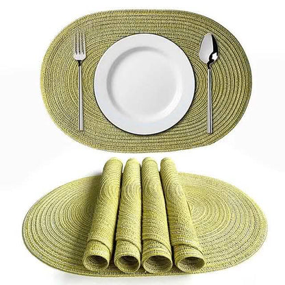 4-Pack: Cotton Oval Dining Mat - A-1 Thread Vault