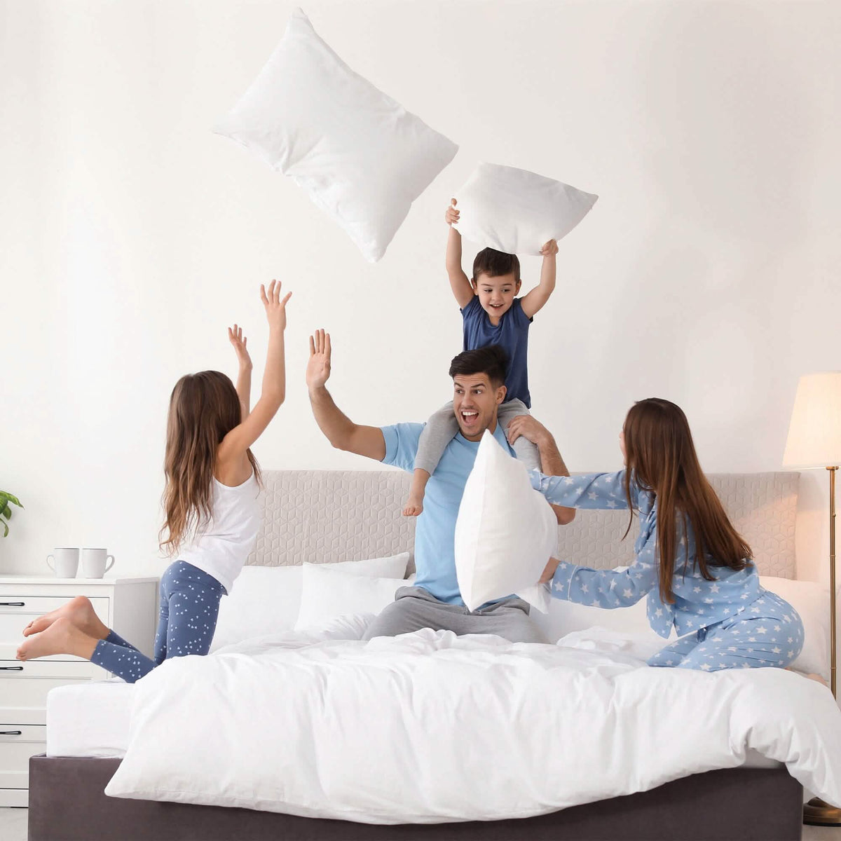 4-Pack: Decorative Throw Pillows Bed Sofa Couch Pillow Set Bounce Back Cushions - A-1 Thread Vault