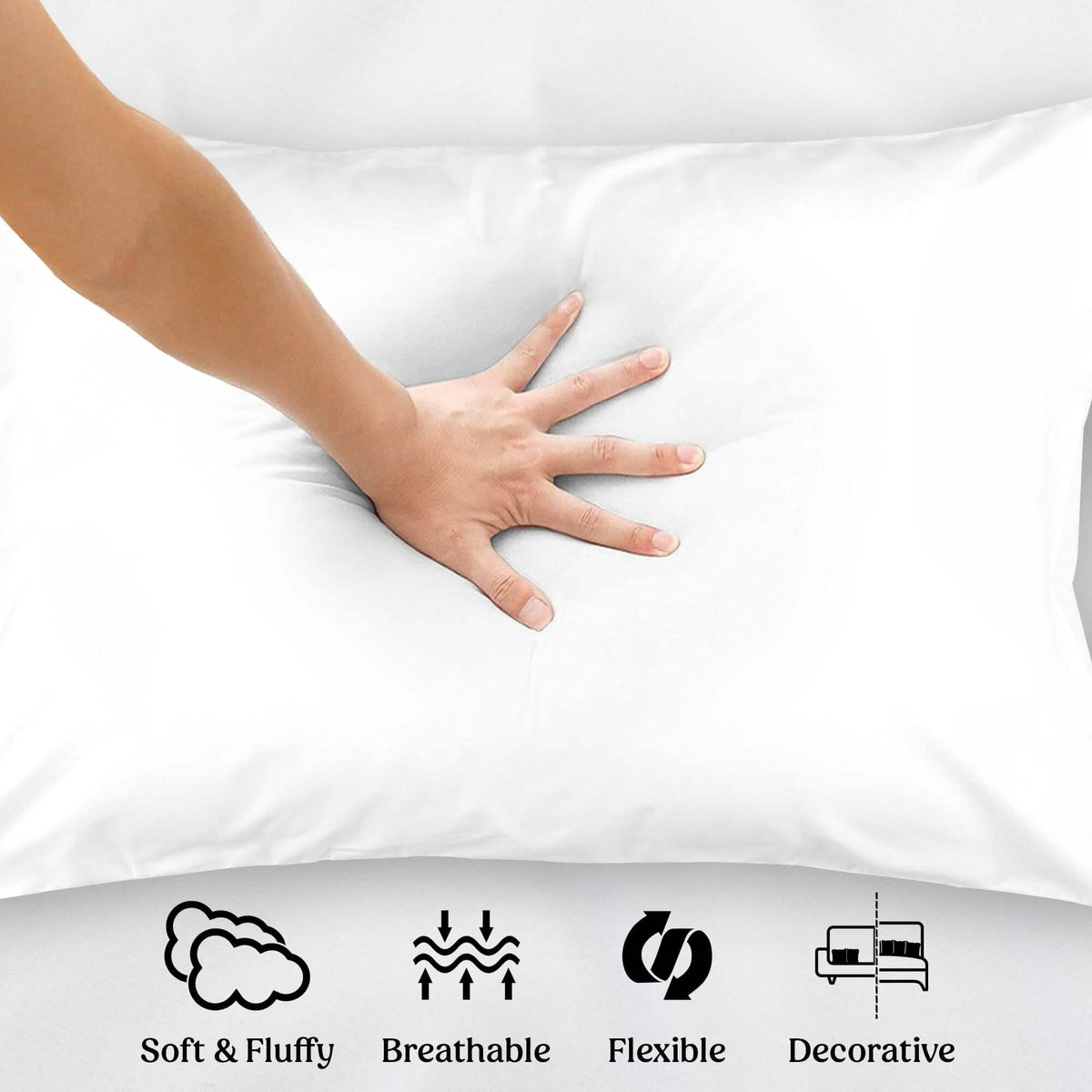 4-Pack: Decorative Throw Pillows Bed Sofa Couch Pillow Set Bounce Back Cushions - A-1 Thread Vault